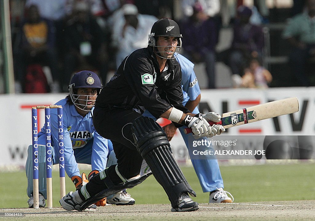 New Zealand captain Stephen Fleming make