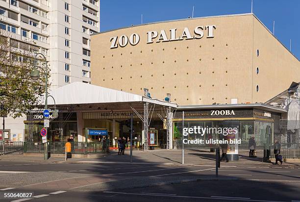 The re-opened cinema Zoo Palast at the street Hardenberg Strasse and the underground station Zoologischer Garten in the City West . This building is...