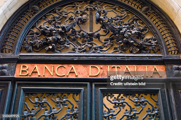 Eine Filiale der "Banca D'Italia" in Venedig. Italienische Banken.