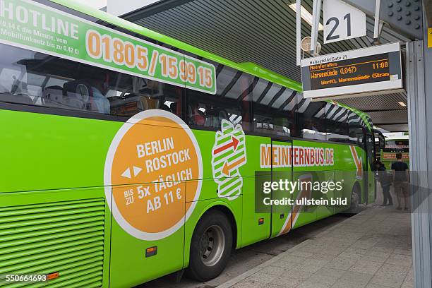 Coach MeinFernbus at ZOB Berlin Central Bus Station at Masurenallee near Funkturm, Charlottenburg-Wilmersdorf district, Berlin
