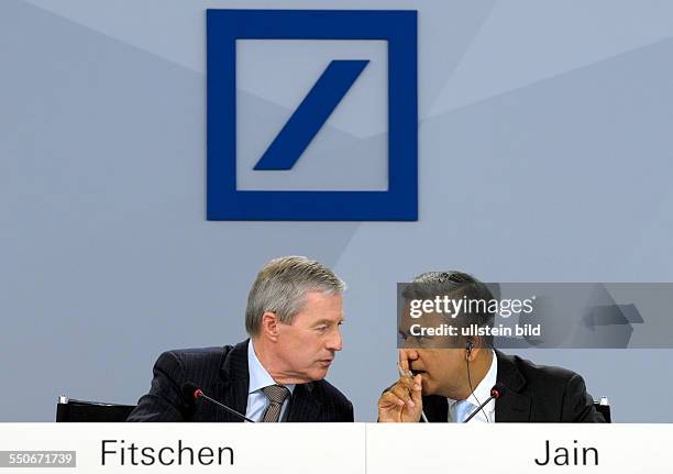 Annual press conference of Deutsche Bank AG : Juergen FITSCHEN and Anshu JAIN , the two CEOs