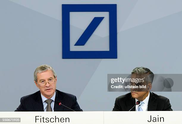 Annual press conference of Deutsche Bank AG : Juergen FITSCHEN and Anshu JAIN , the two CEOs