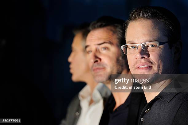 Germany/ Berlin/ Berlinale - Photocall zum Film: THE MONUMENTS MEN, im Grand Hyatt Hotel. - Matt Damon, Jean Dujardin und George Clooney