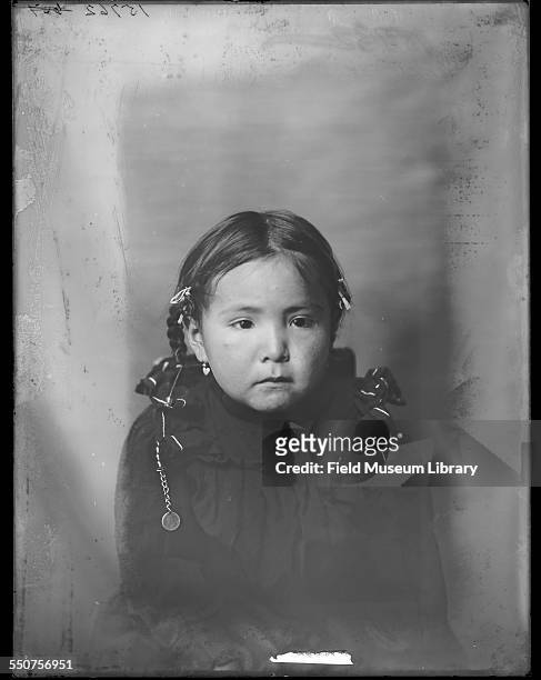 Portrait of an unidentified Native American girl at the Louisiana Purchase Exposition, St Louis, Missouri, June 6, 1904.