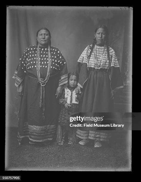 Mrs John Stanton standing with an unidentified woman and child at the Louisiana Purchase Exposition, St Louis, Missouri, June 6, 1904.