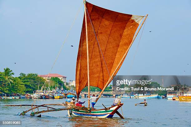 sri lanka, western province, negombo, catamaran - negombo stock pictures, royalty-free photos & images