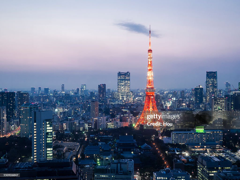 Tokyo tower at sunset