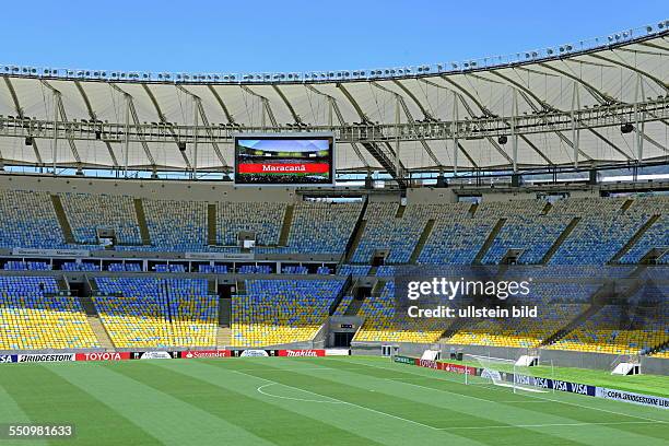 The Estadio Jornalista Marion Filho, or also Estadio Municipal Th Maracana in Rio de Janeiro the FiFA-football world championship was altered as a...