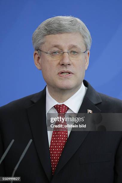 Berlin, Bundeskanzleramt, Pressekonferenz von Bundeskanzlerin Angela Merkel und dem kanadischen Premierminister Stephen Harper, Foto: Stephen Harper