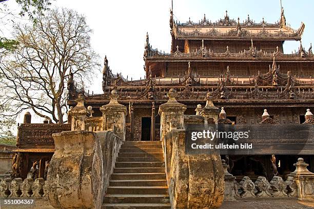 Myanmar, Burma, Birma, Mandalay, Zentrum von Myanmar am Irawadi-Fluss, letzte Hauptstadt des birmanischen Koenigreichs, Shwenandaw Kloster,...