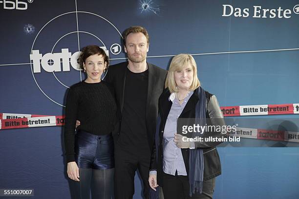 Berlin, Der neue "Tatort" aus Berlin, Foto: Meret Becker, Mark Waschke, RBB Programmchefin Claudia Nothelle