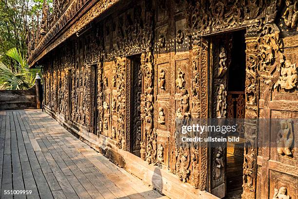 Myanmar, Burma, Birma, Mandalay, Zentrum von Myanmar am Irawadi-Fluss, letzte Hauptstadt des birmanischen Koenigreichs, Shwenandaw Kloster,...