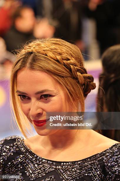 Berlin; Germany, March 27, 2014: Actress Laura Osswald attends at the lila carpet at the Echo Awards 2014.