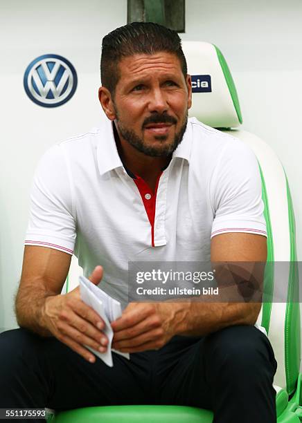 Trainer Diego Simeone, Einzelbild, Aktion , Atletico Madrid, Testspiel Freundschaftsspiel, Spanien Primera DivisionL, Sport, Fußball Fussball,...