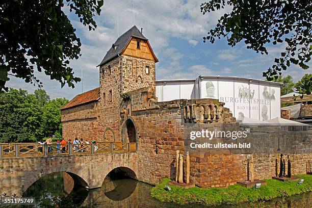 Castle, castle festival, Bad Vilbel, Wetterau district, Hesse, Germany, Nationally known are the Burgfestspiele Bad Vilbel, which takes place since...