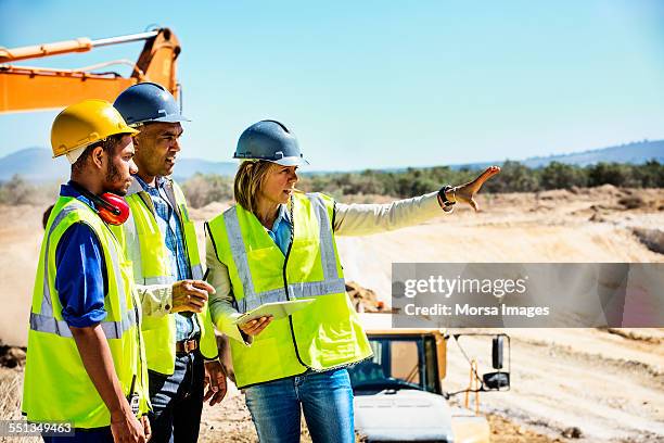 construction team working at quarry - mining worker stock pictures, royalty-free photos & images