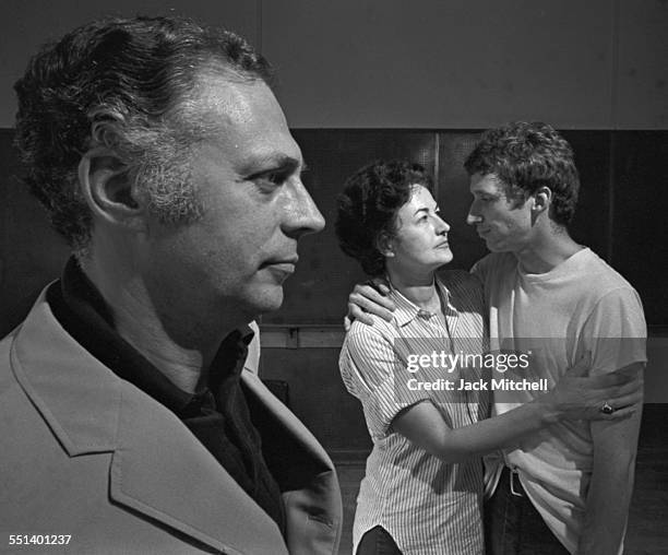 Bea Arthur in the musical "A Mother's Kisses" with Bill Callaway and Carl Ballantine, 1968.