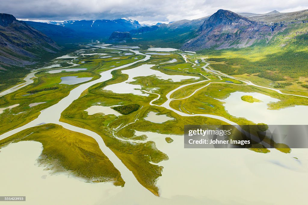 Aerial view of river