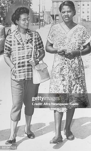 Volunteer co-ordinators, two African-American women who organised voter registrations processes for the Womanpower campaign, for the presidential and...