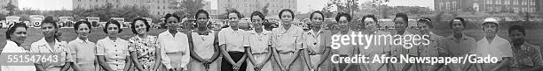 Photograph of a large group of women golfers at the Wake-Robin golf club, an African-American golf club in Washington DC, Washington DC, June 28,...
