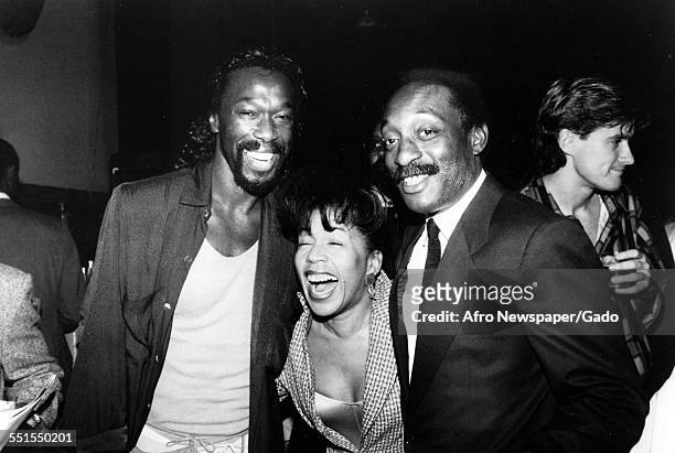 The African-American singing duo, Nickolas Ashford and Valerie Simpson, a husband-and-wife song writing-production team and recording artists, at an...