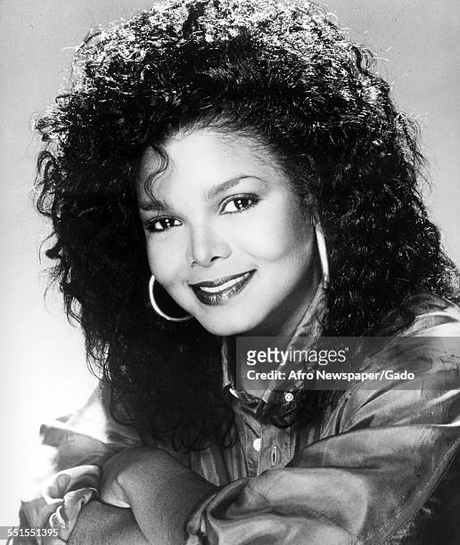 Janet Jackson, Michael Jacksons sister, a singer and song writer and social campaigner, 1972.
