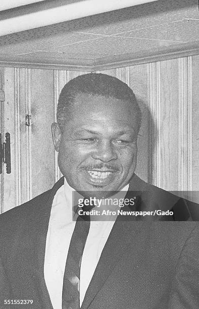 Archie Moore, African-American professional boxer and the Light Heavyweight World Champion, 1963.