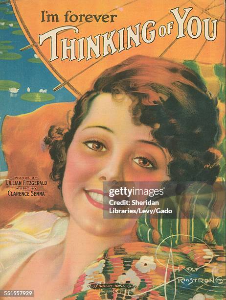 Sheet music cover image of 'I'm Forever Thinking of You' by Lillian Fitzgerald and Clarence Senna, with lithographic or engraving notes reading 'Rolf...