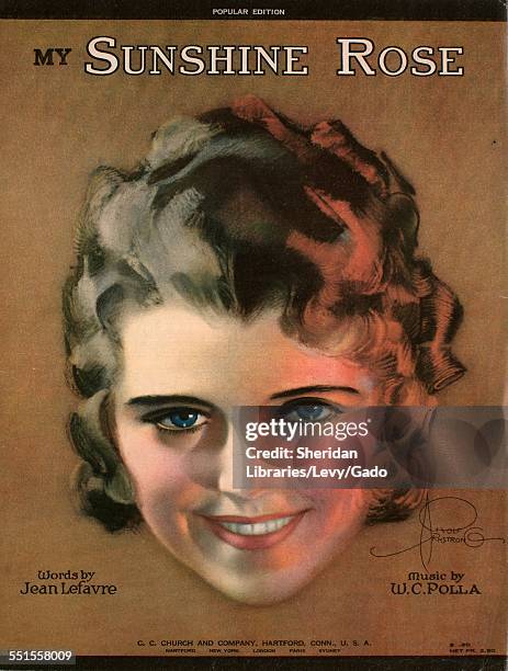 Sheet music cover image of 'My Sunshine Rose' by Jean Lefavre and W C Polla, with lithographic or engraving notes reading 'Rolf Armstrong; The Knapp...