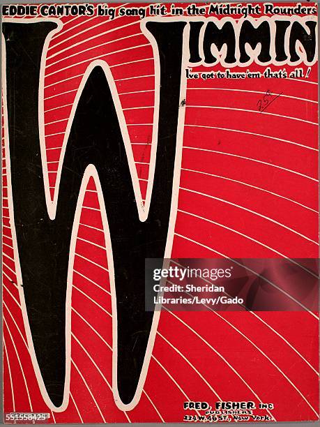 Color lithograph sheet music cover image of 'Wimmin ' by Eddie Cantor and Fred Fisher, with lithographic or engraving notes reading 'Wohlman,' New...