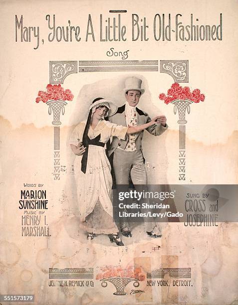 Sheet music cover image of 'Mary, You're a Little Bit Old-Fashioned Song' by Marion Sunshine and Henry I Marshall, with lithographic or engraving...