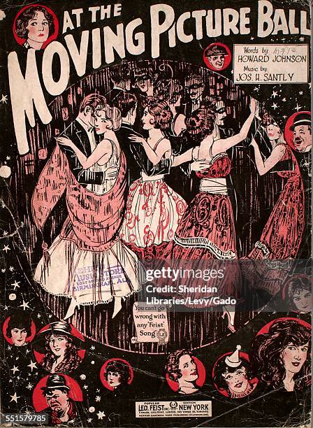 Sheet music cover image of 'At the Moving Picture Ball' by Howard Johnson and Jos H Santly, New York, New York, 1920.