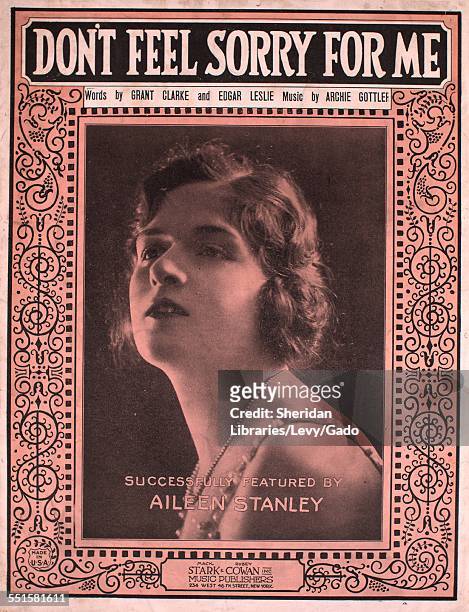 Sheet music cover image of 'Don't Feel Sorry For Me' by Grant Clarke, Edgar Leslie and Archie Gottler, with lithographic or engraving notes reading...