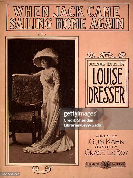 Sheet music cover image of 'When Jack Came Sailing Home Again' by Gus Kahn and Grace Le Boy, with lithographic or engraving notes reading 'photo of...