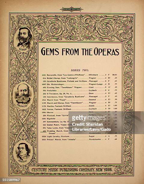 Sheet music cover image of 'Gems From the Operas No 455 Wedding March, from 'Midsummer Night's Dream' Edited Edition' by Felix Mendelssohn-Bartholdy,...
