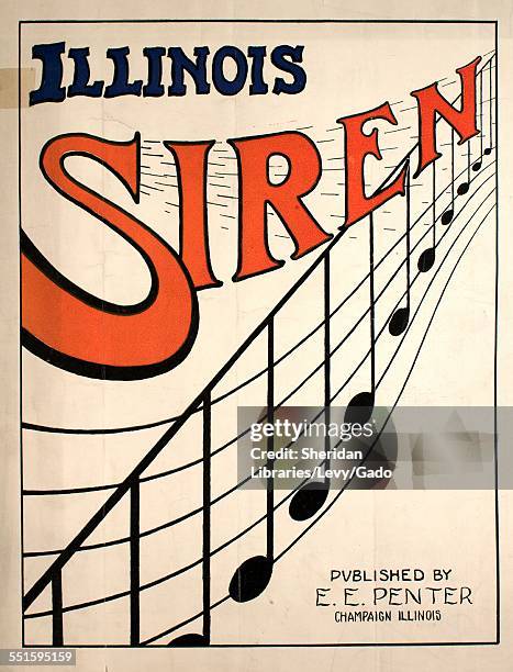 Sheet music cover image of 'Illinois Siren' by T H Guild, Champaign, Illinois, 1908.
