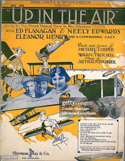 Sheet music cover image of 'Dana Hayes & Ben M Giroux Present Up in the Air An Up-to-the-Minute Musical Farce in Two Hilarious Flights Yokohama' by...