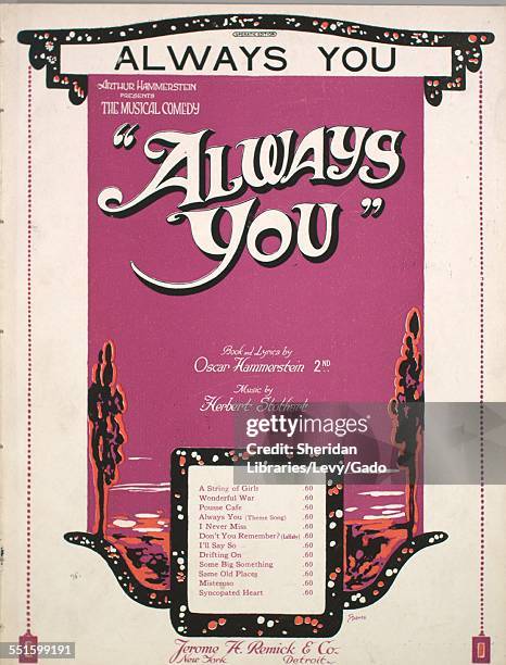 Sheet music cover image of 'Always You Operatic Edition' by Oscar Hammerstein 2nd and Herbert Stothart, with lithographic or engraving notes reading...