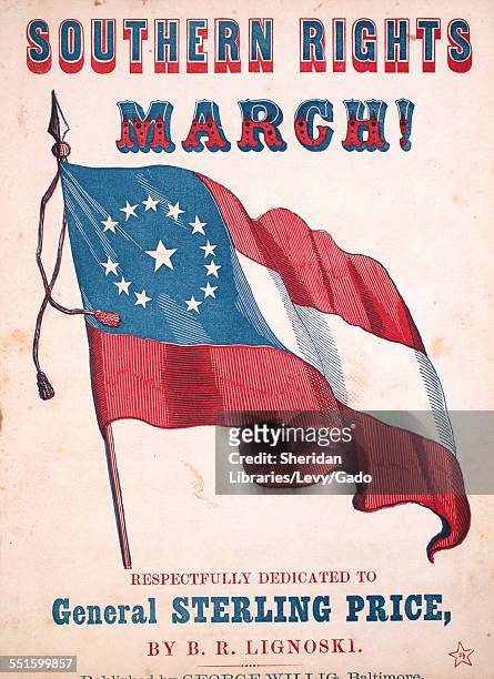 Sheet music cover image of 'Southern Rights March!' by B R Lignoski, Baltimore, 1853.