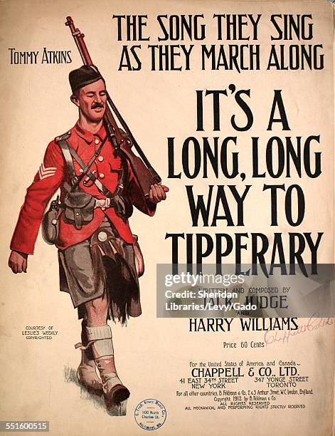 Sheet music cover image of 'It's a Long, Long Way to Tipperary The Song They Sing as They March Along' by Jack Judge and Harry Williams, with...