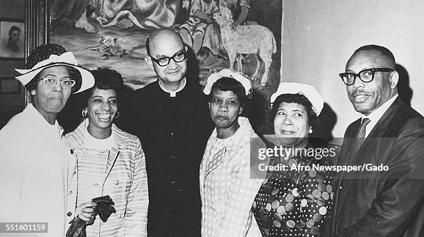 People, men and women at the Bethel AME church in Baltimore, the first African-American Episcopalian church founded, Baltimore, Maryland, 1969.