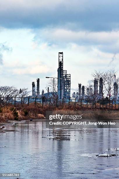winter factory - chungcheongnam do province stock pictures, royalty-free photos & images