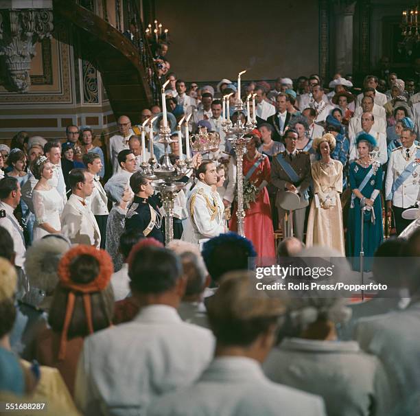 King Constantine II of Greece marries Princess Anne-Marie of Denmark in a ceremony at the Metropolitan Cathedral of Athens in Athens, Greece on 18th...