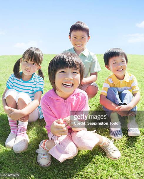 group of happy children - children only stock pictures, royalty-free photos & images