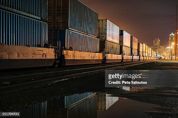 containers at puget sound, seattle, usa - seattle port stock pictures, royalty-free photos & images