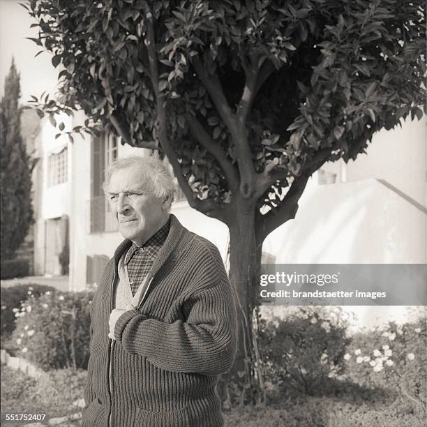 Painter Marc Chagall in his house. St.Paul-de-Vence. 1957. France. Photograph by Franz Hubmann