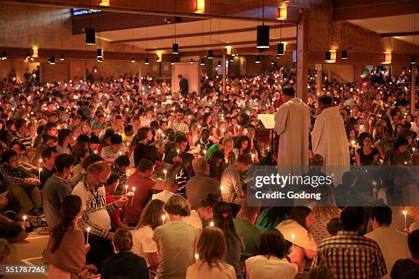 prayer at taiz? - ecumenism stock pictures, royalty-free photos & images