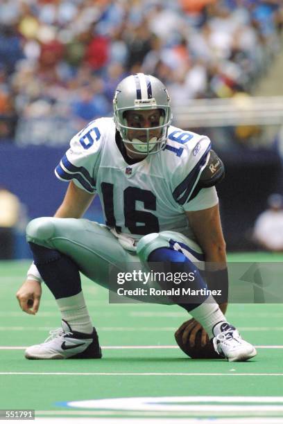 Quarterback Ryan Leaf of the Dallas Cowboys gets up after being sacked by the Philadelphia Eagles at Texas Stadium in Irving, TX. The Eagles defeat...