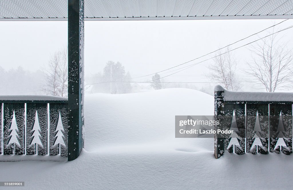Front porch after a blizzard in a Halifax suburb