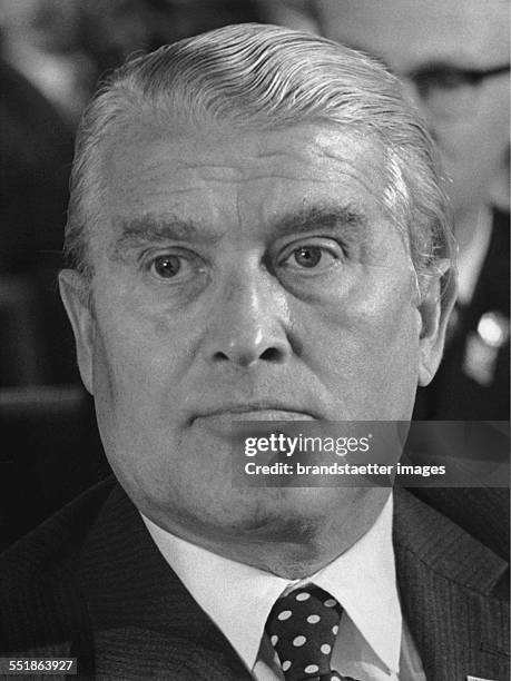 German rocket scientist Wernher von Braun. Photograph. 1965.